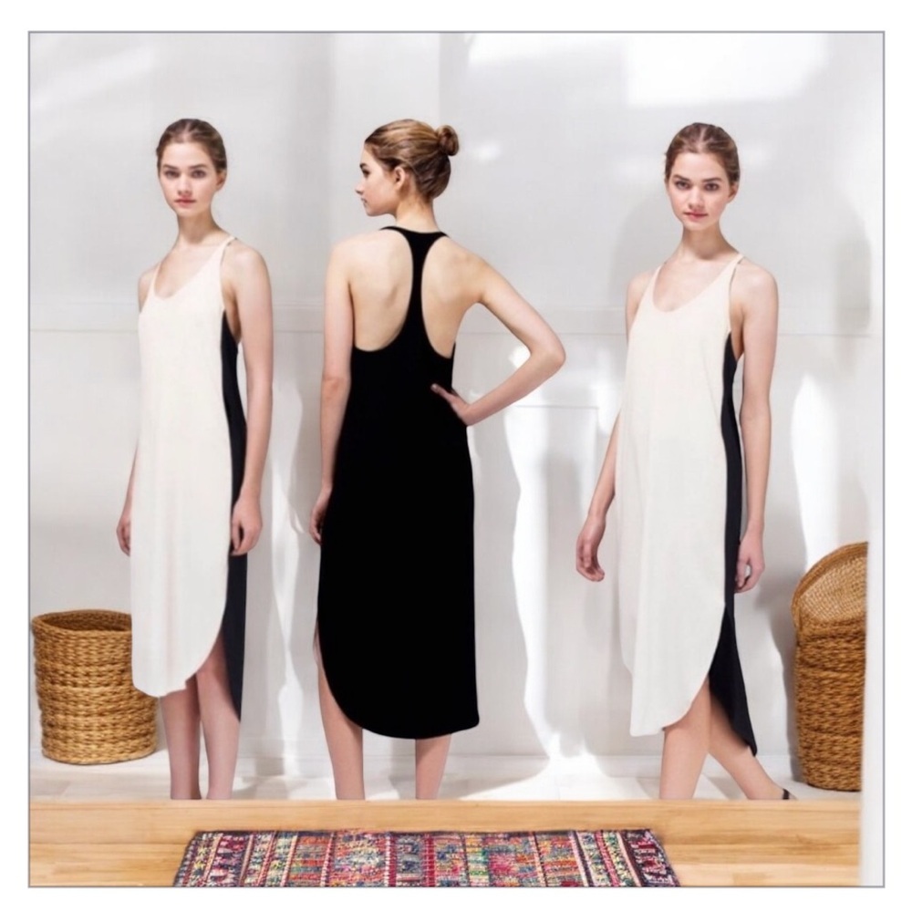Aritzia Wilfred Colonne Dress SZ XS EUC -No Flaws BlackWhite Double Sided MIDI🖤​ - Picture 6 of 11